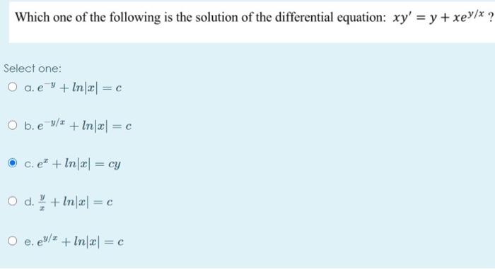 Solved Which One Of The Following Is The Solution Of The Chegg Com