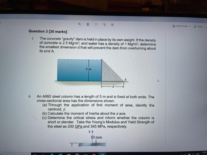 Solved Question 1 [30 marks] (a) On a sketch of the | Chegg.com