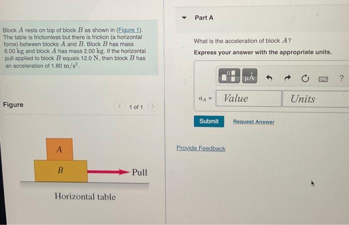 Solved Block A rests on top of block B as shown in (Flgure | Chegg.com