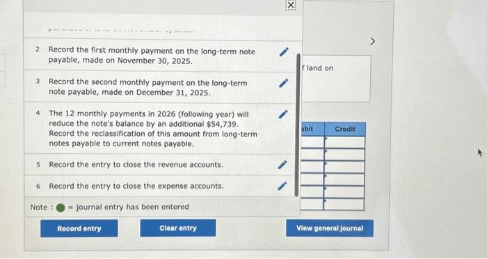 1 Record the issuance of the long-term note payable | Chegg.com