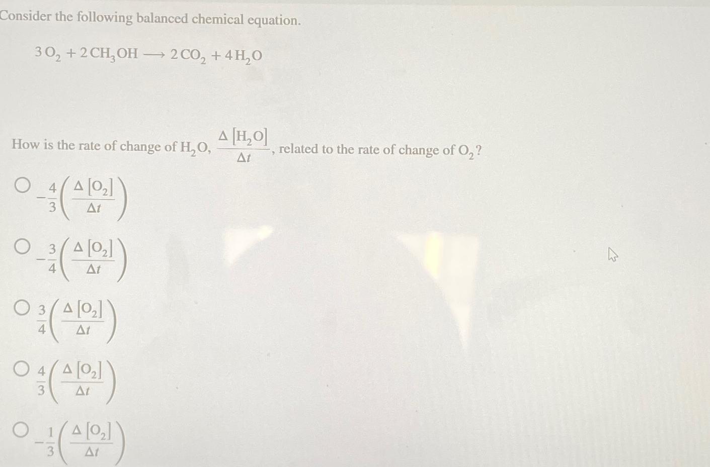 Solved Consider The Following Balanced Chemical | Chegg.com