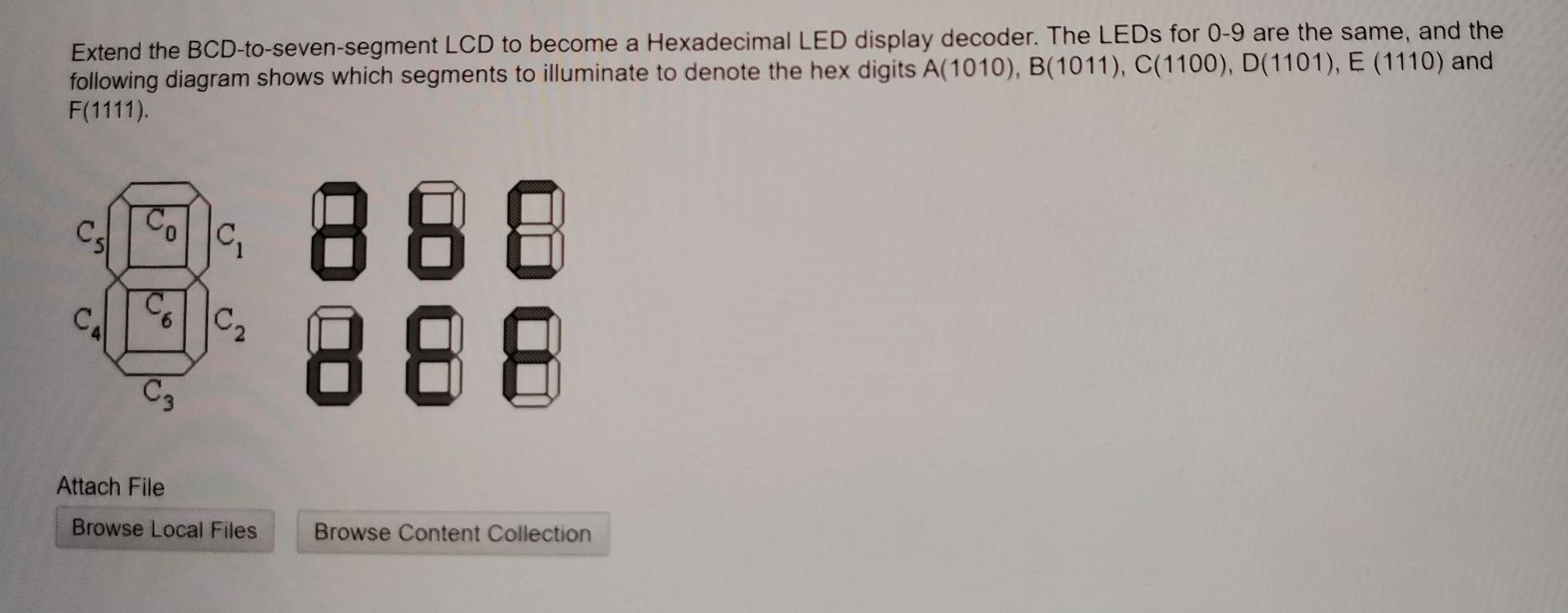 Solved Extend the BCD-to-seven-segment LCD to become a | Chegg.com
