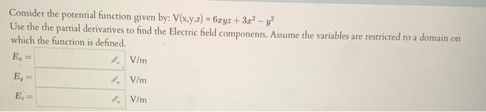 Solved Consider The Potential Function Given By: | Chegg.com