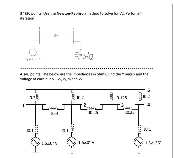 Solved 3∗ (20 points) Use the Newton-Raphson method to solve | Chegg.com