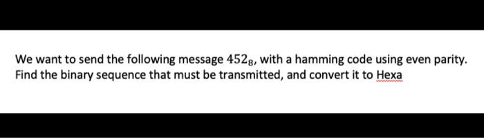 Solved We want to send the following message 4528, with a | Chegg.com