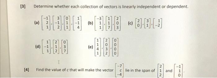Solved linear algebra please show the steps as im struggling | Chegg.com