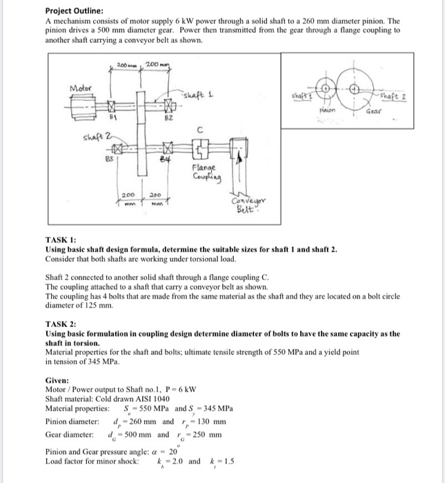 Project Outline: A mechanism consists of motor supply | Chegg.com