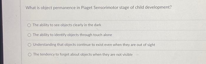 Stages of cheap object permanence