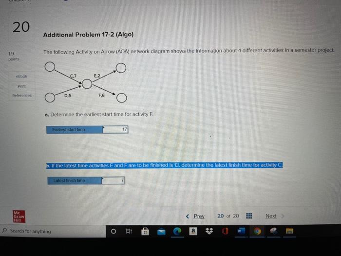 Solved 20 Additional Problem 17-2 (Algo) The following | Chegg.com