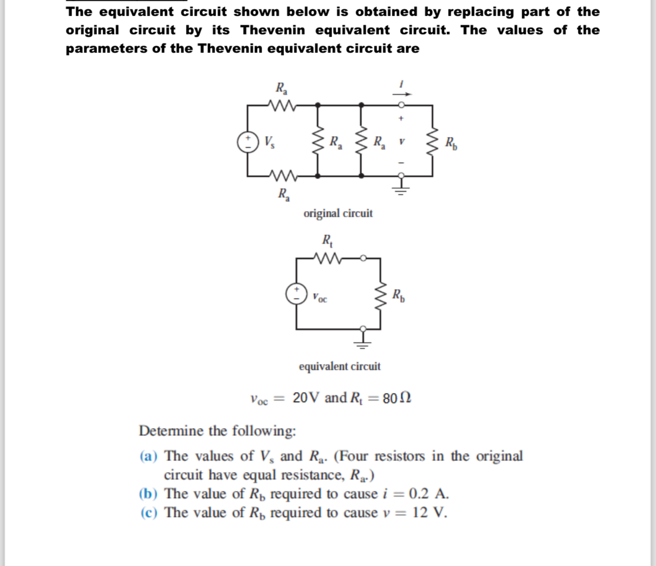 Solved The equivalent circuit shown below is obtained by | Chegg.com