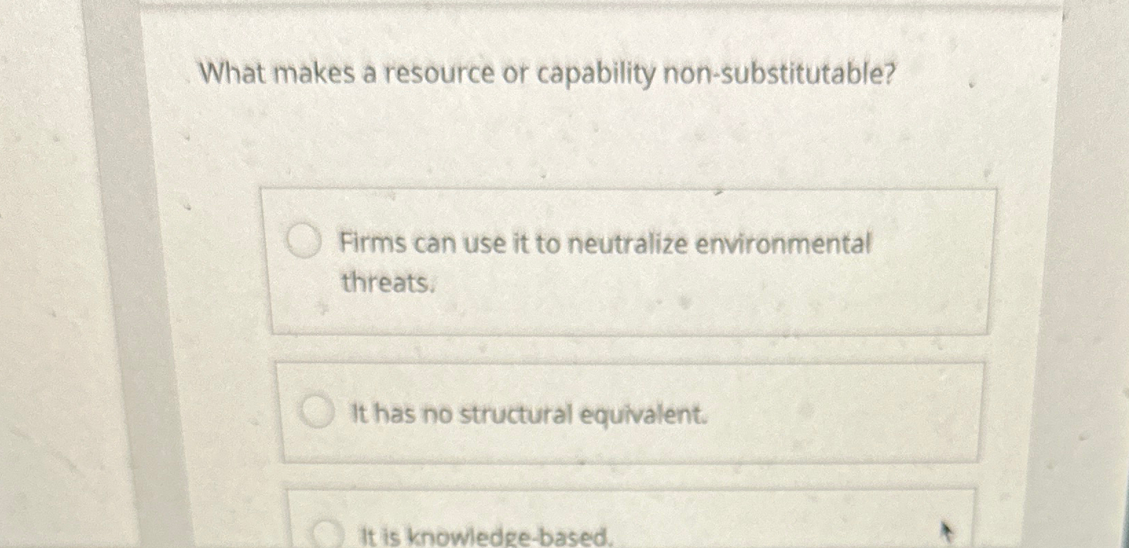 Solved What makes a resource or capability | Chegg.com