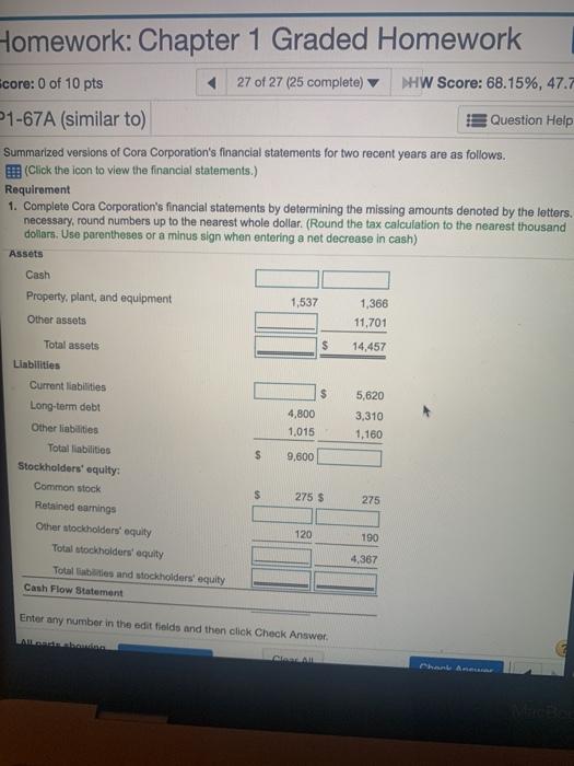 Solved ACC 201 Winter Intersession Homework: Chapter 1 | Chegg.com