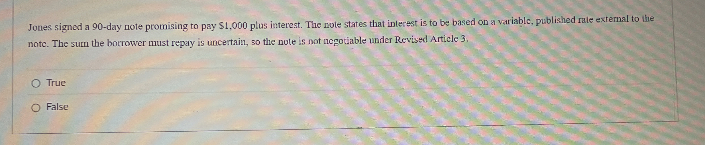 Solved Jones signed a 90 -day note promising to pay $1,000 | Chegg.com