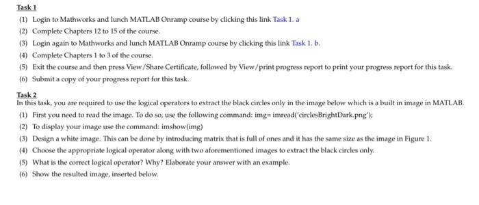 Solved Task 1 (1) Login To Mathworks And Lunch MATLAB Onramp | Chegg.com