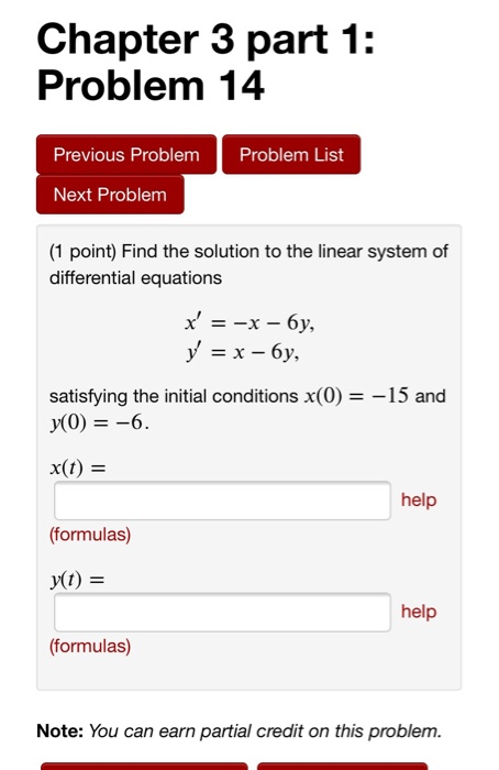 Solved Chapter 3 part 1: Problem 14 Previous Problem Problem | Chegg.com