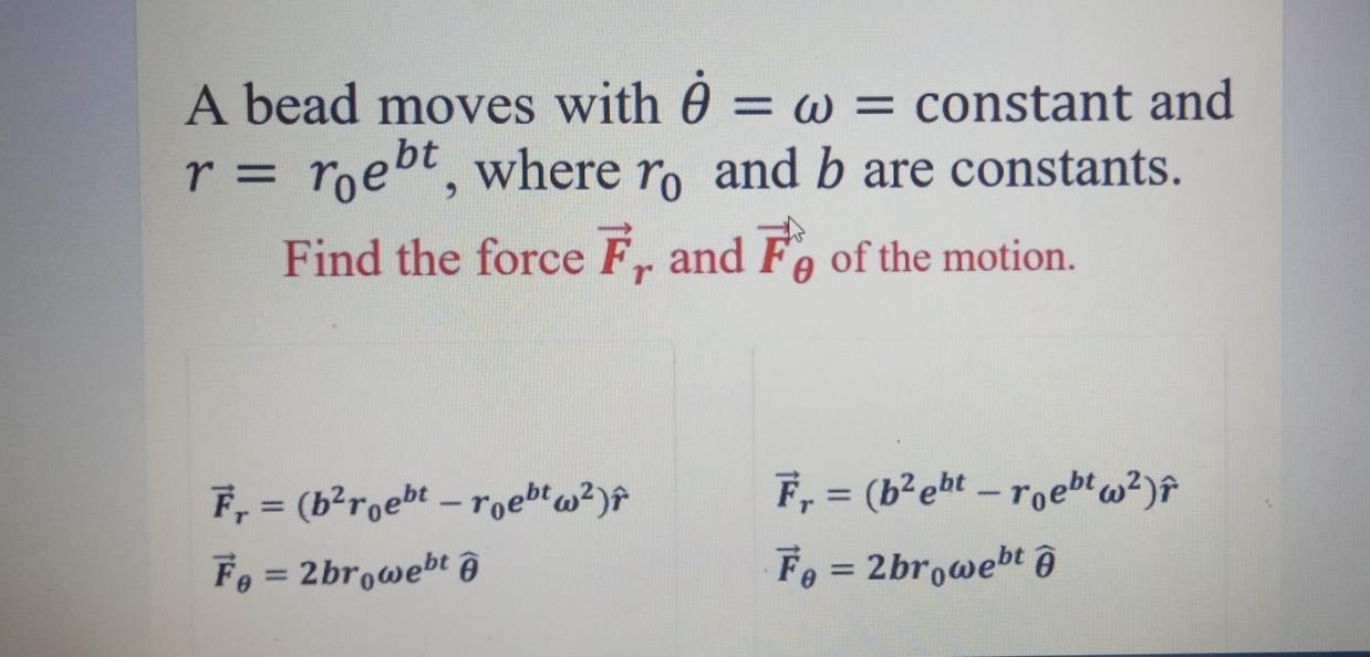 A Bead Moves With A W Constant And R Roebt Chegg Com