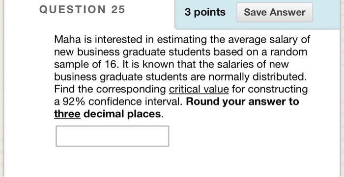 Solved QUESTION 8 4 points Save Answer The amount of time a | Chegg.com
