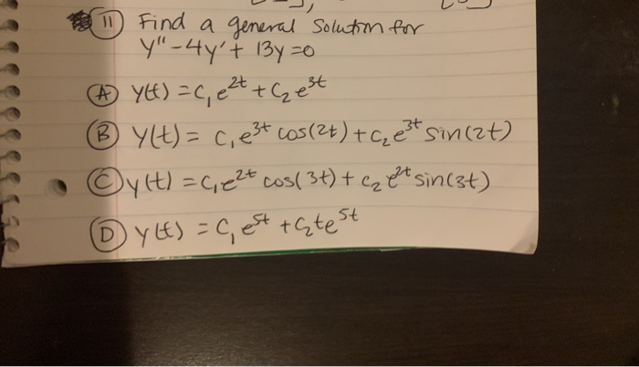 Solved 1 Find a general Solution for Y