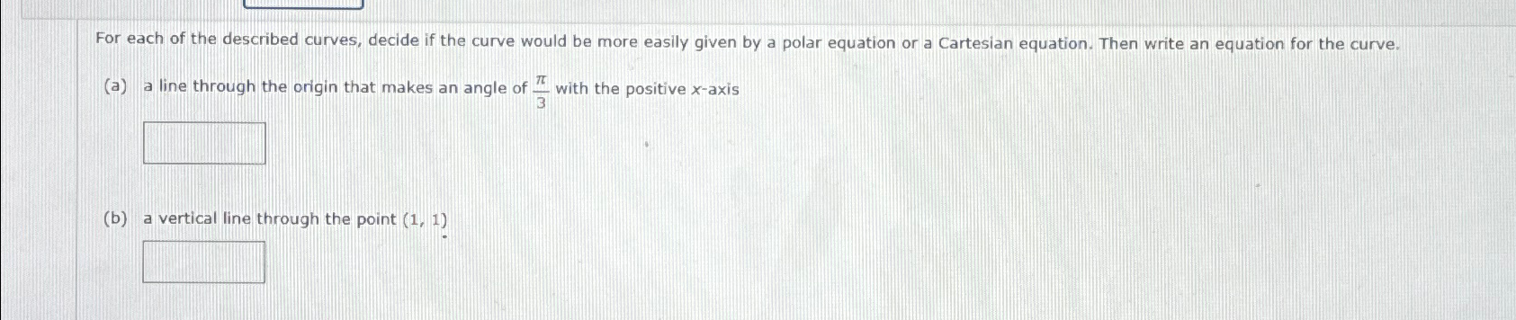 Solved For each of the described curves, decide if the curve | Chegg.com