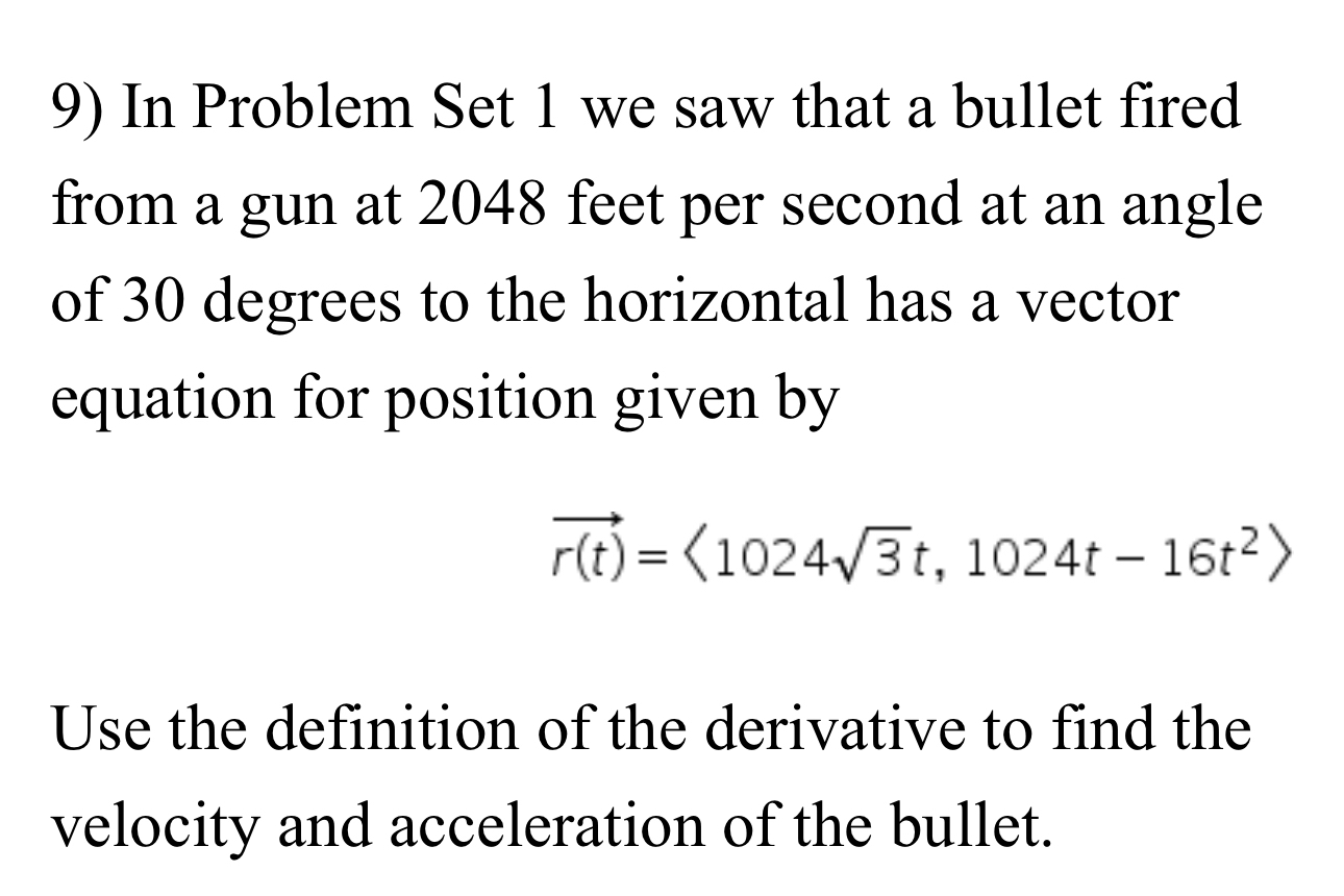 Solved In Problem Set 1 ﻿we saw that a bullet fired from a | Chegg.com