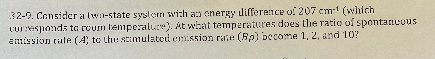 Solved 32-9. ﻿Consider a two-state system with an energy | Chegg.com