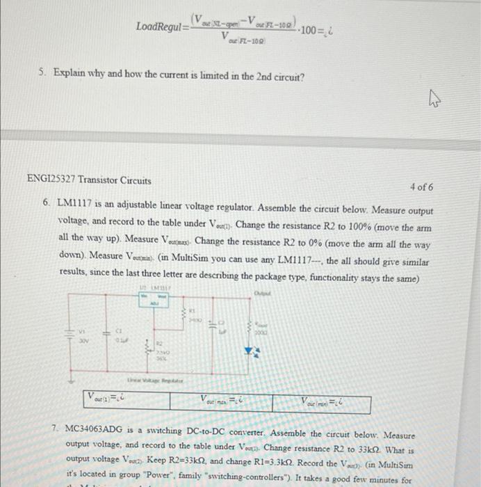 Lab 10 Voltage Regulators Introduction A voltage