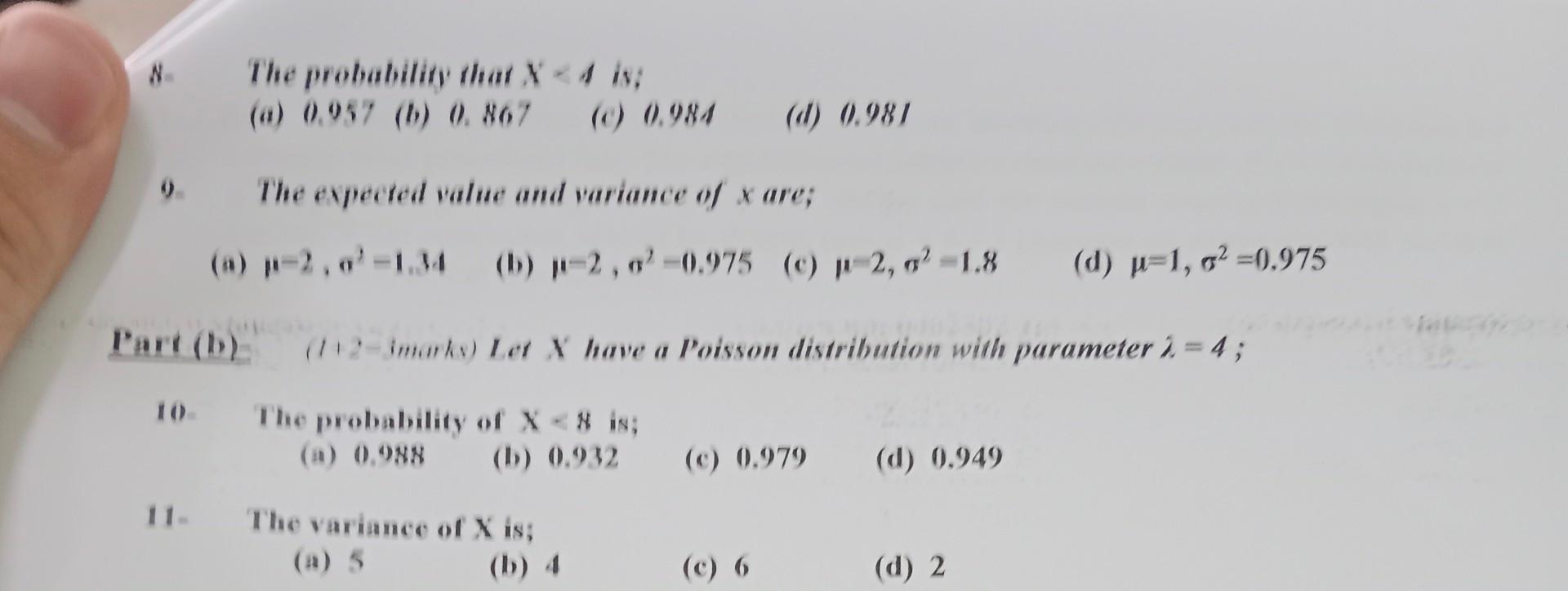 Solved N. The probability that X