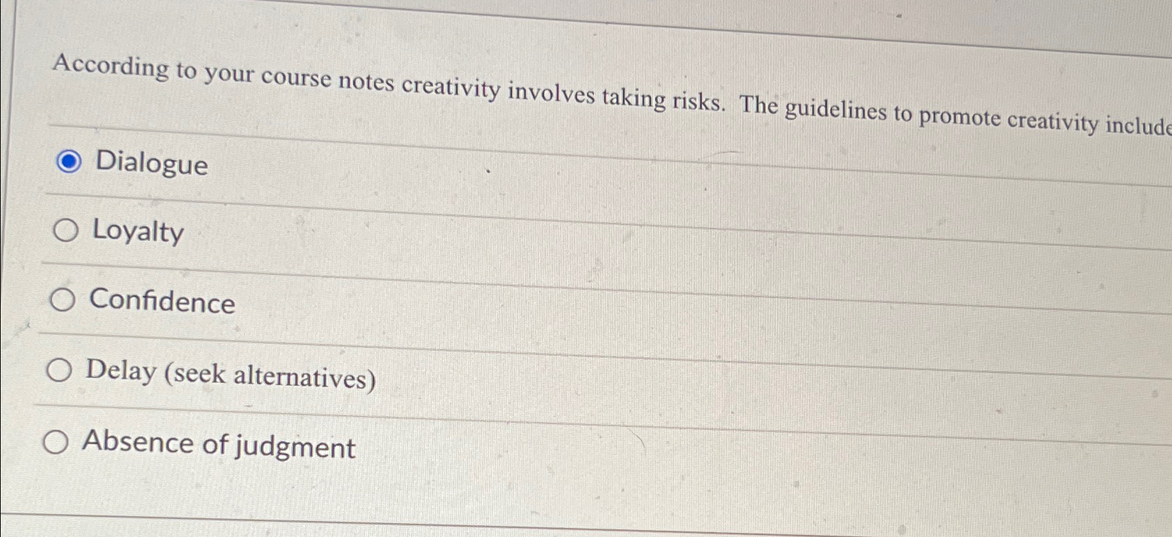 Solved According to your course notes creativity involves | Chegg.com