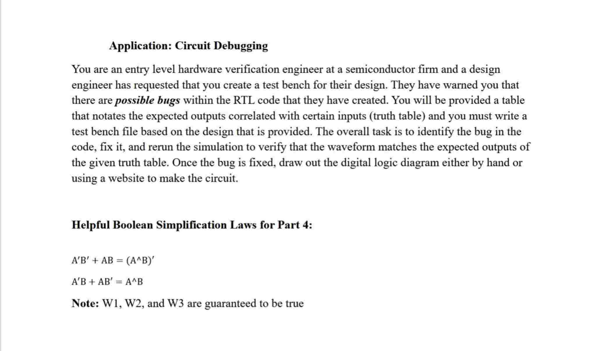 Solved Application: Circuit Debugging You are an entry level | Chegg.com