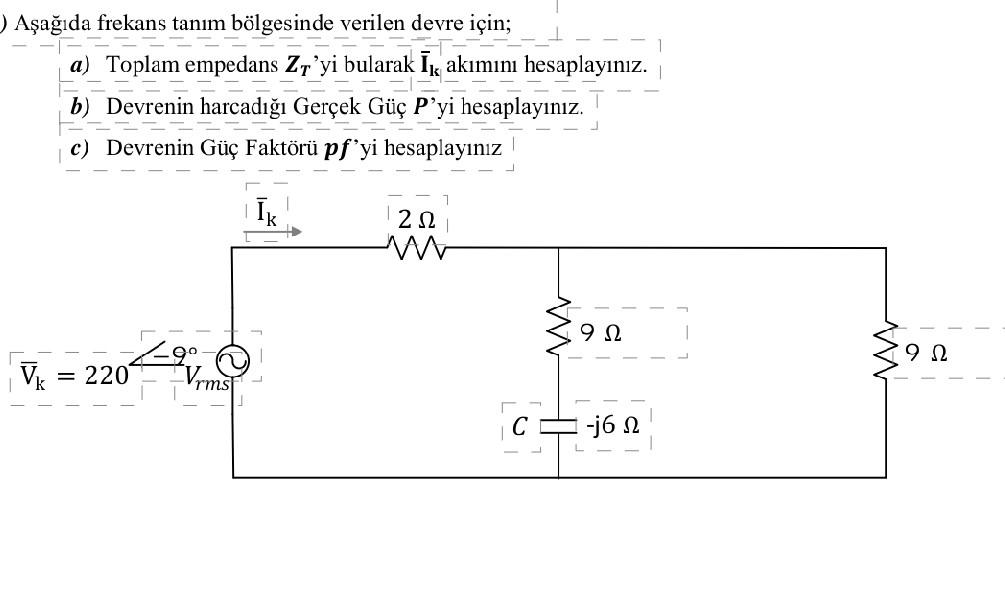 Solved Aşağ 1 da frekans tanım bölgesinde verilen devre | Chegg.com