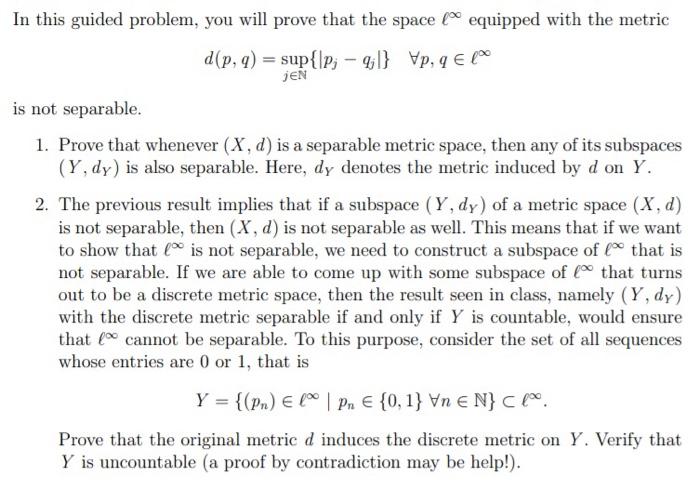 Solved In This Guided Problem You Will Prove That The Sp Chegg Com