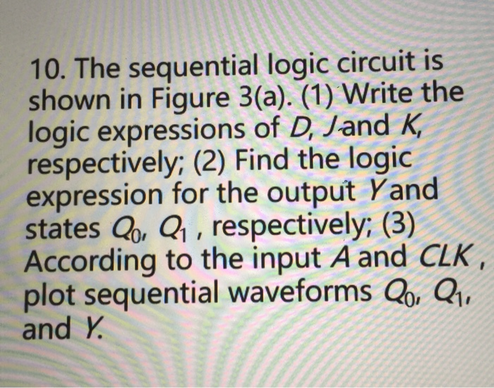 Solved 10. The sequential logic circuit is shown in Figure | Chegg.com