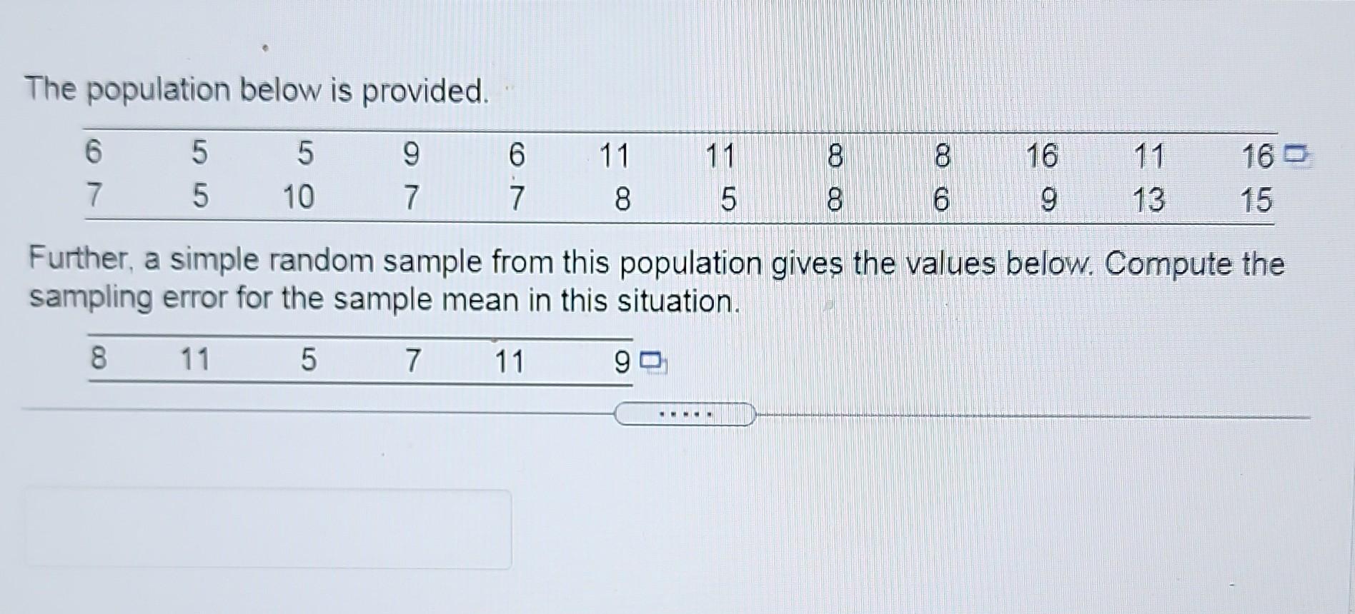 Random Sample Population Graph Solved The population below is provided. Further, a simple | Chegg.com
