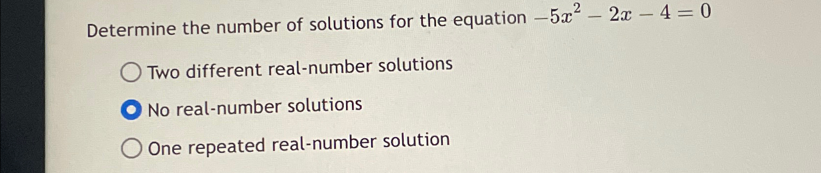 what is the number of real solutions 11x2 x 11