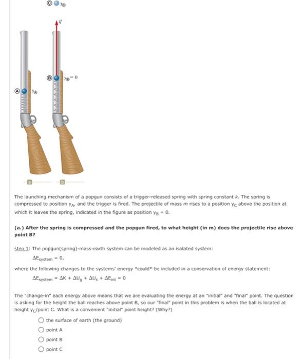 Solved The launching mechanism of a popgun consists of a | Chegg.com