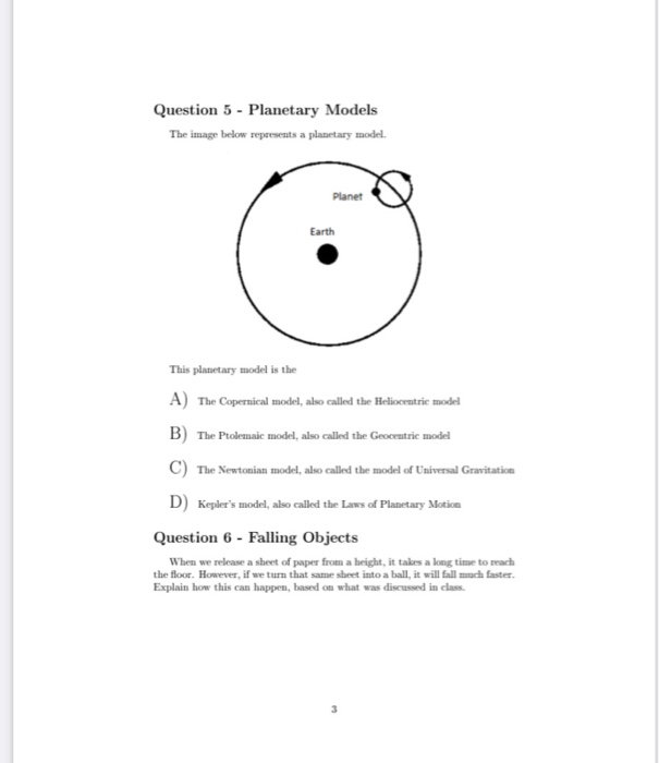 planetary model experiment