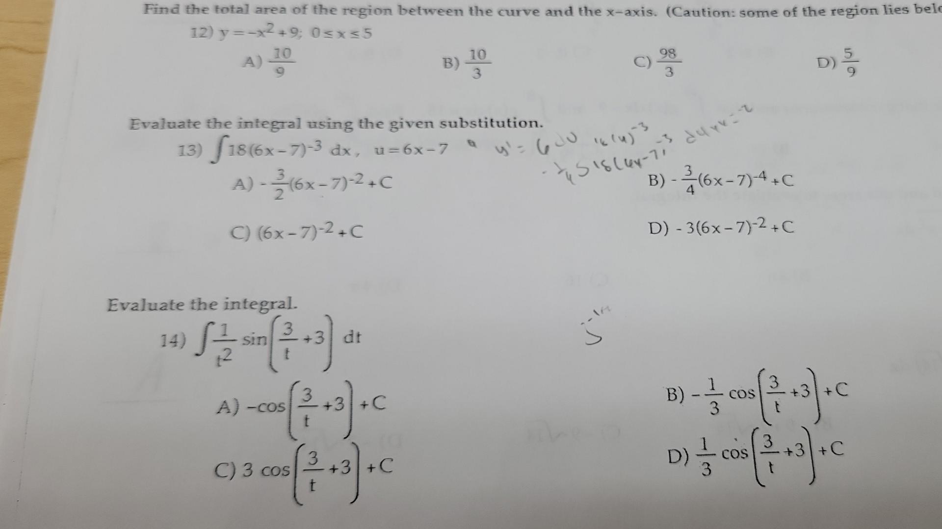 Solved Find the total area of the region between the curve | Chegg.com