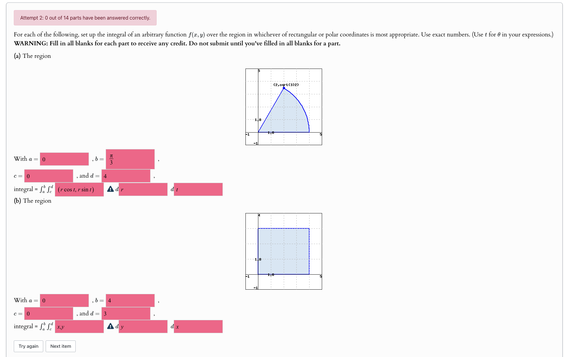 Solved Attempt 2: 0 ﻿out of 14 ﻿parts have been answered | Chegg.com