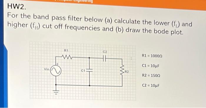 Solved HW1. (a) Determine the cut-off frequency for the | Chegg.com