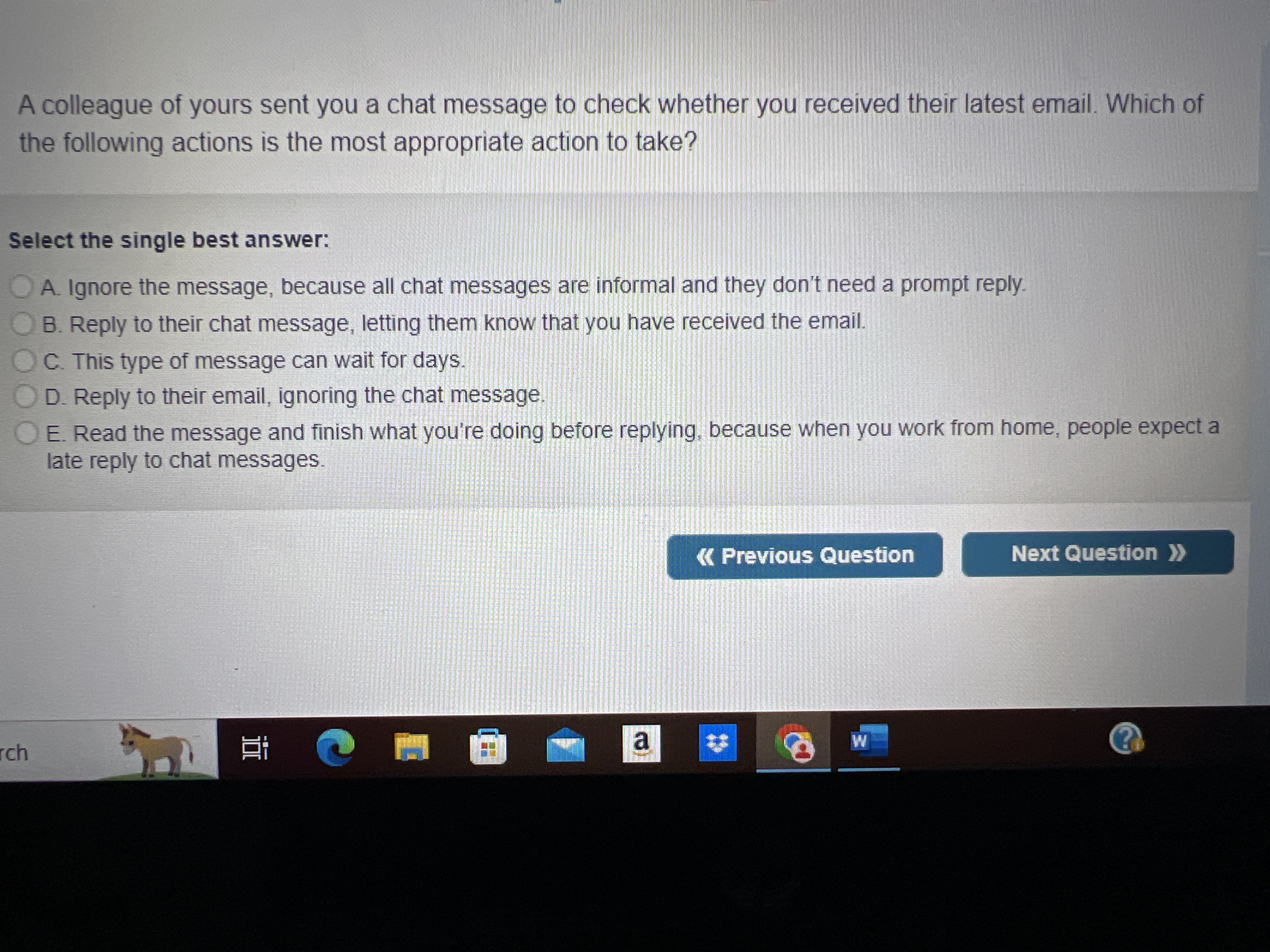 Solved A colleague of yours sent you a chat message to check | Chegg.com
