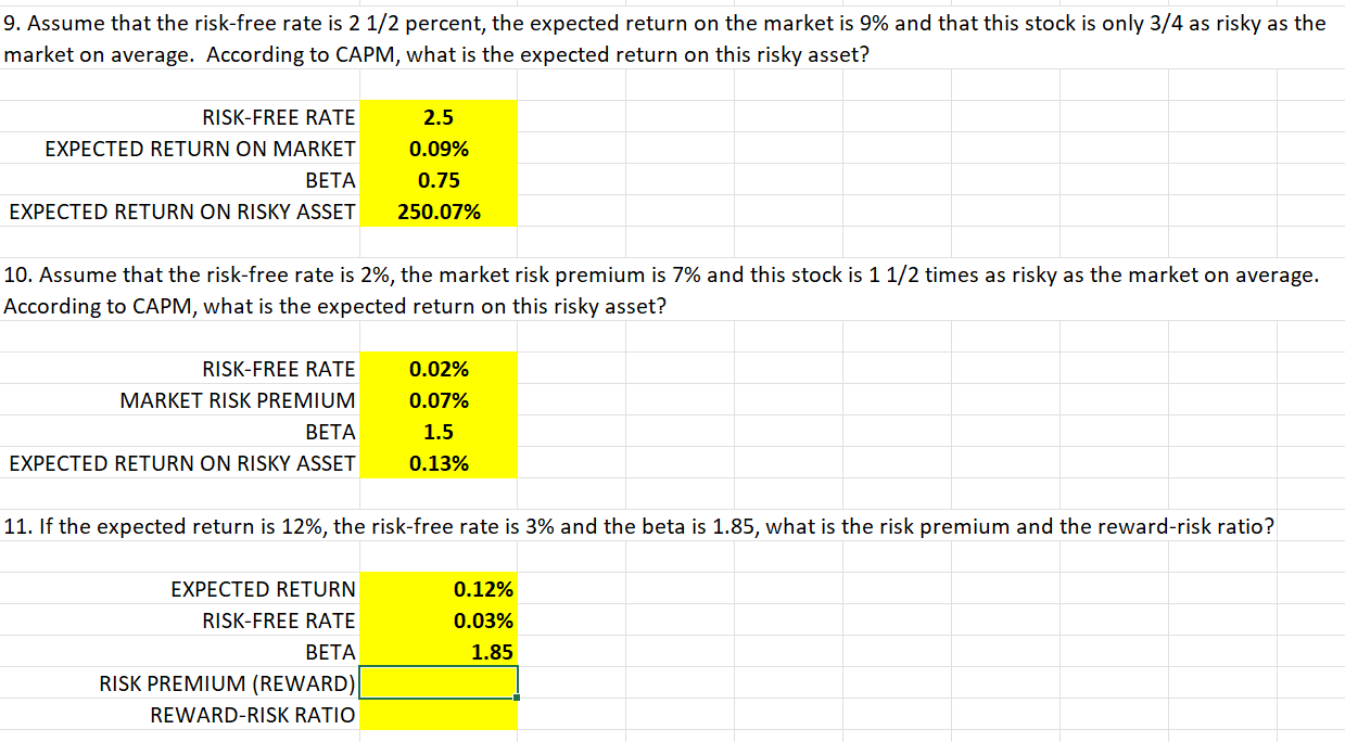 Solved Assume that the risk-free rate is 212 ﻿percent, the | Chegg.com
