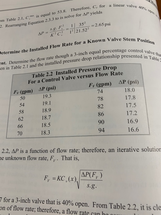 P2.3.4" Calculate the pressure drop across a 2-inch | Chegg.com