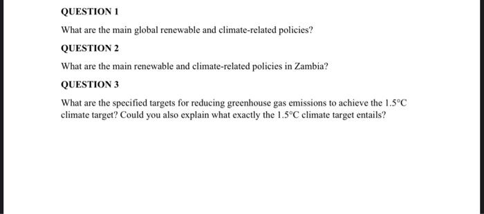 Solved QUESTION 1 What are the main global renewable and | Chegg.com