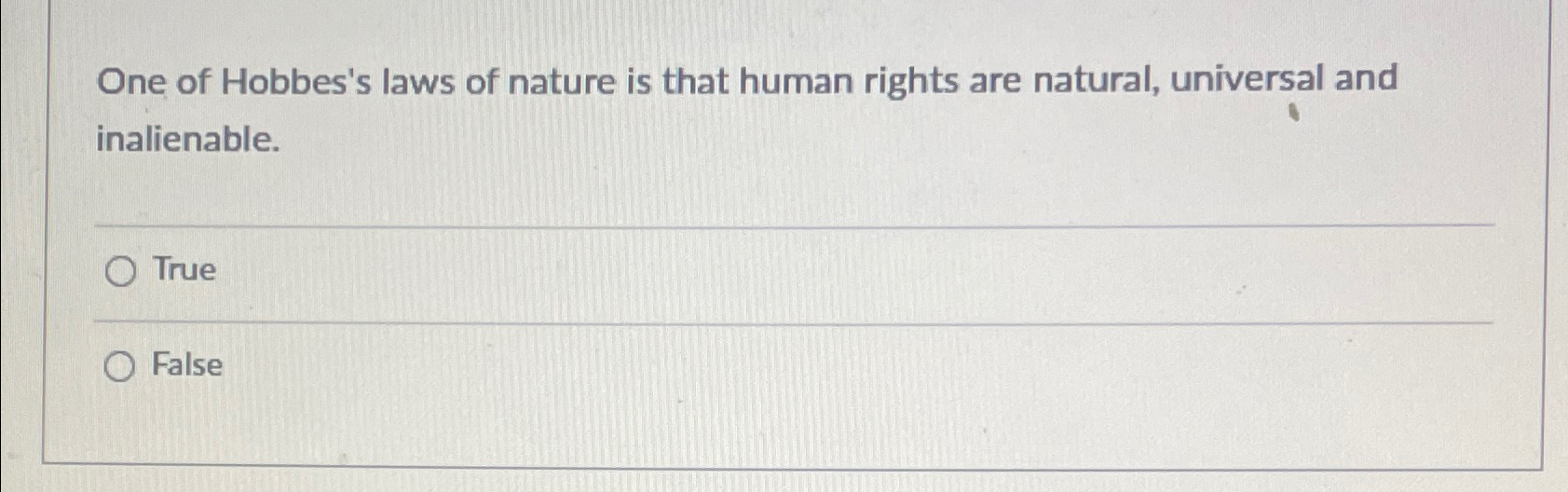 Solved One of Hobbes's laws of nature is that human rights | Chegg.com