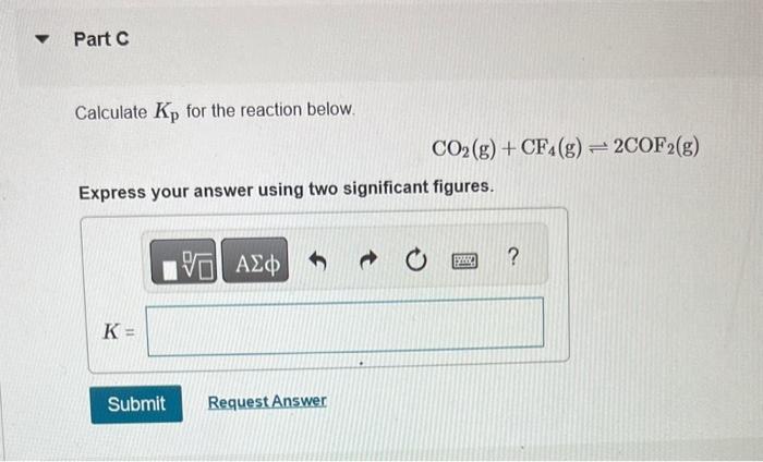 Solved The reaction below has an equilibrium constant | Chegg.com