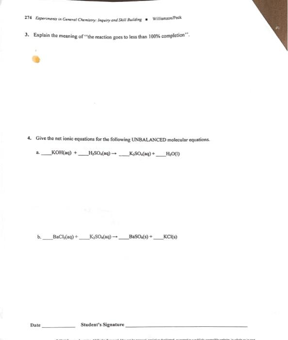 274 Experiments In General Chemistry Inquiry And Chegg Com