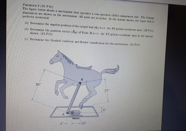 Solved PROBLEM 3 (50 PTS) The figure below shows a mechanism | Chegg.com