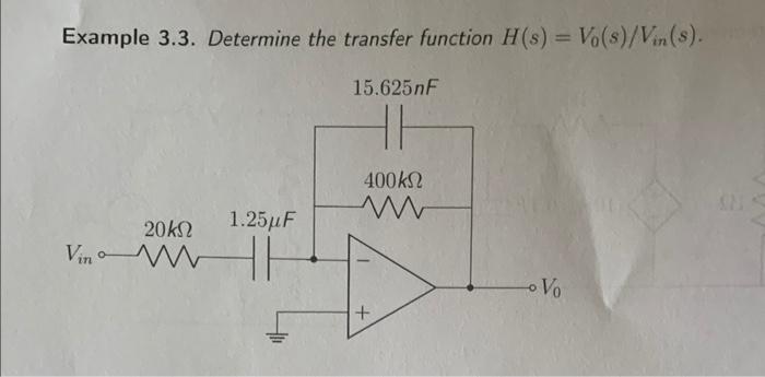 Solved Example 3.3. Determine the transfer function | Chegg.com