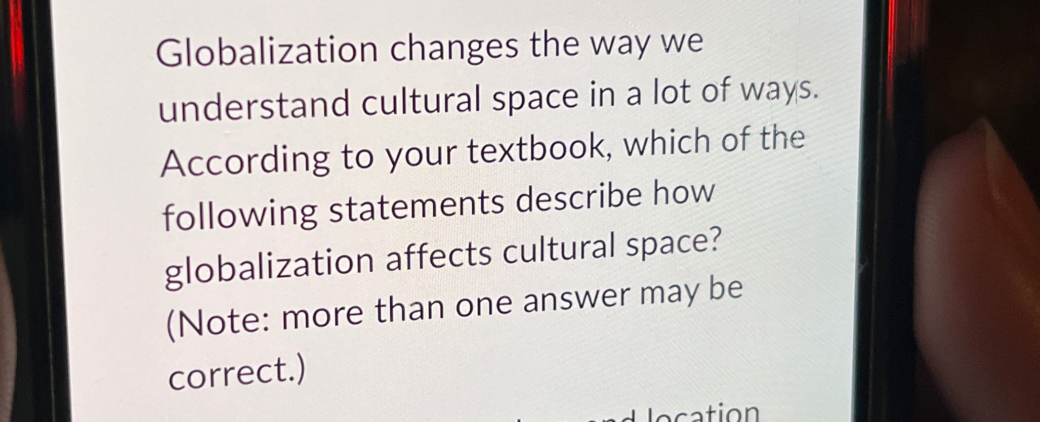 Solved Globalization changes the way we understand cultural | Chegg.com