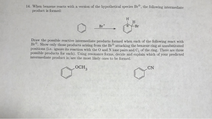 Solved 14 When Benzene Reacts With A Version Of The Chegg Com   Image 